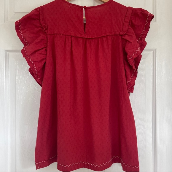 Max Studio Embroidered Top Sz M Gently Loved - Picture 2 of 4